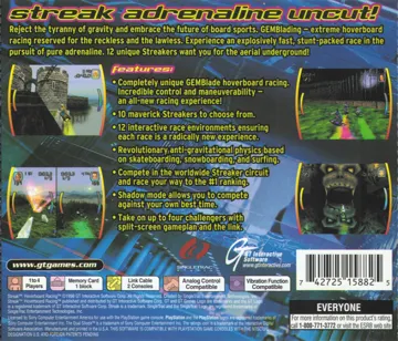 Streak Hoverboard Racing (US) box cover back